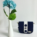 shoulder bag blue small with clock