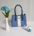 Handbag blue medium with clock